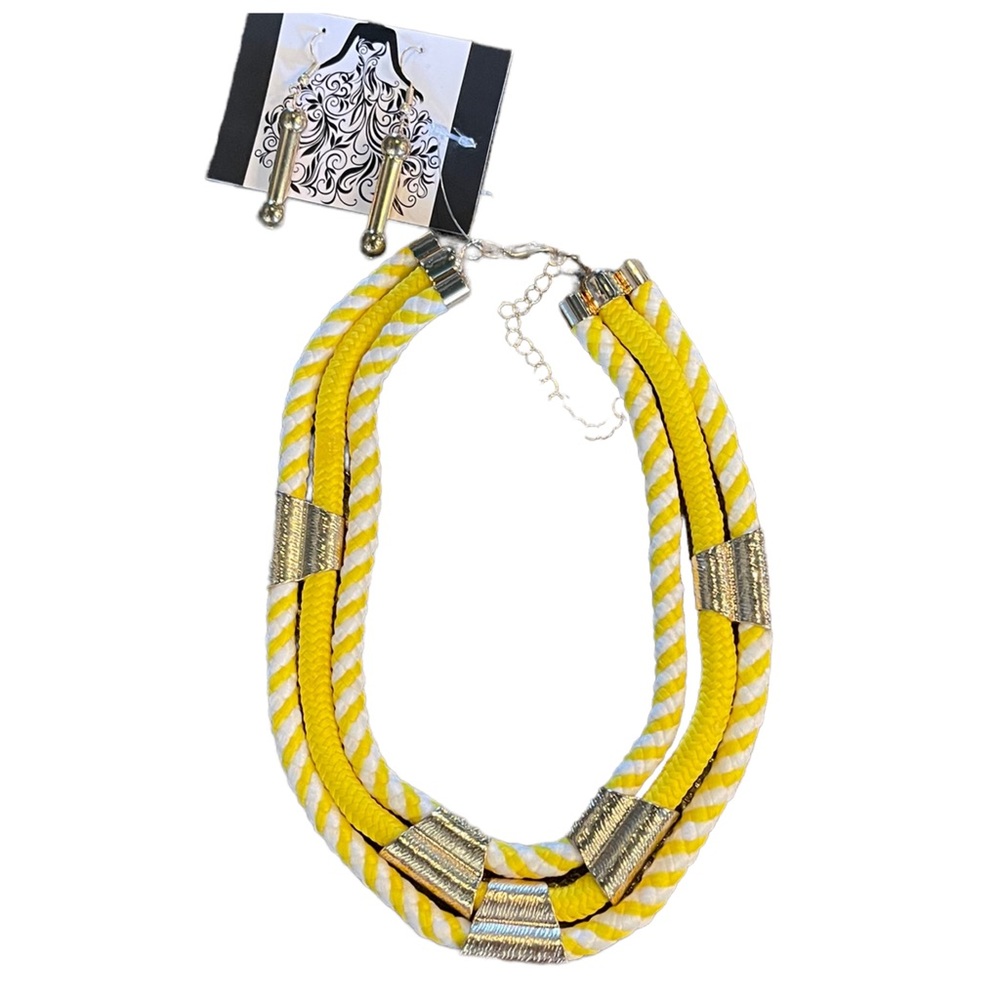 Yellow Nautical Rope Necklace - Picture 4 of 8